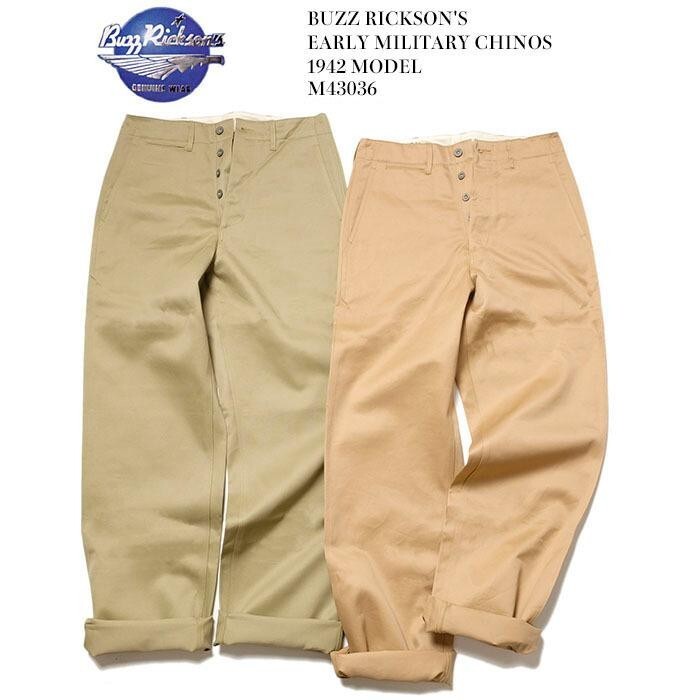 BUZZ RICKSON'S M43036 EARLY MILITARY CHINOS 1942 MODEL (ONE WASH