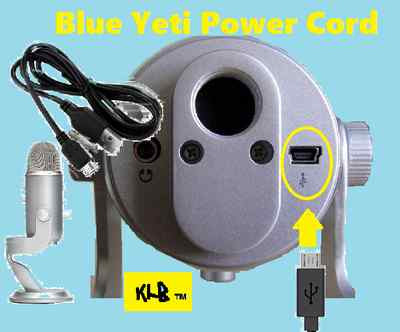Blue Yeti Microphones USB Recording Mic Pro Studio Power Cord