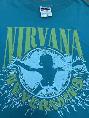 Vintage 1990's Nirvana Nevermind Shirt XL Rare Green T-Shirt