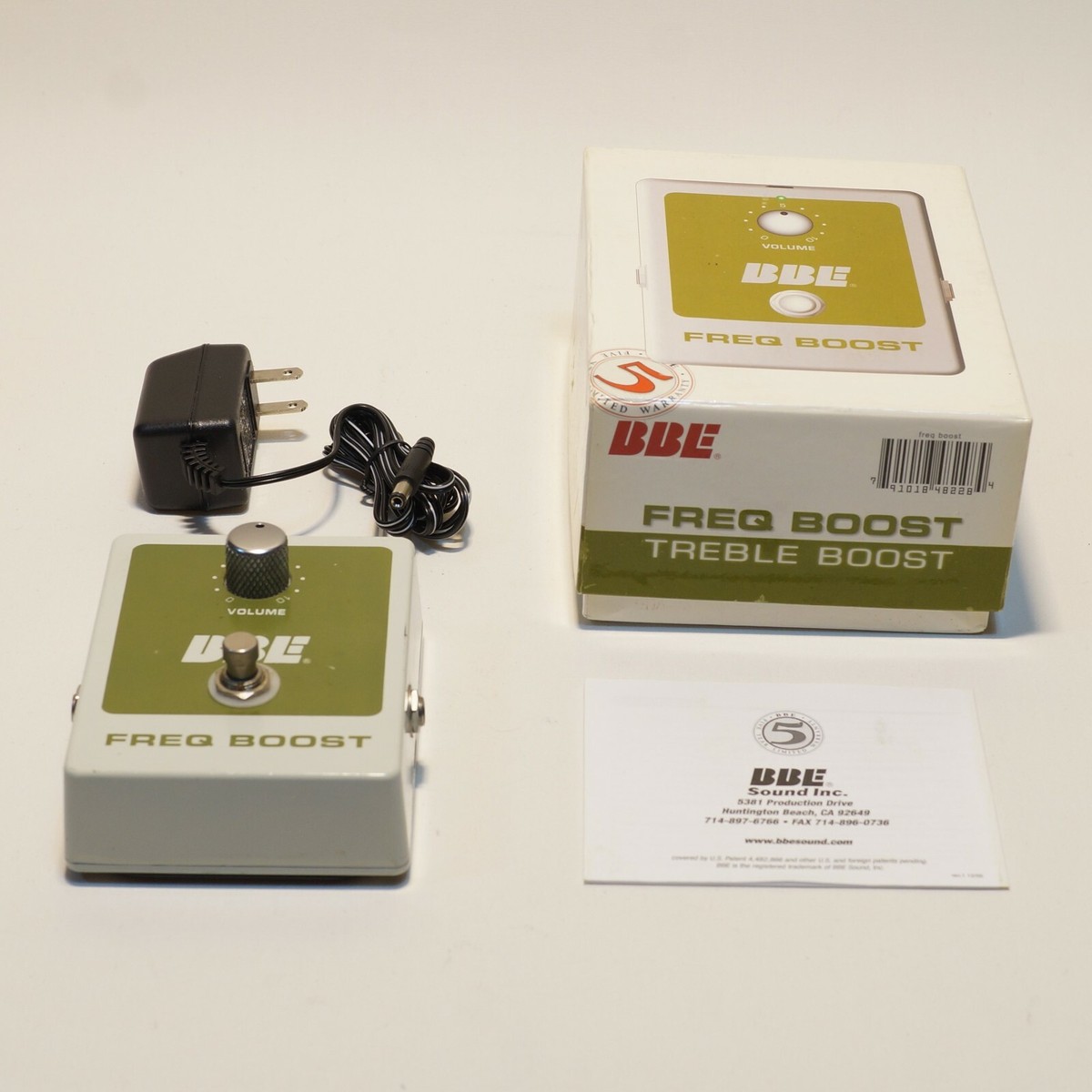 Good!!] BBE Freq Boost Treble Booster effects Pedal w/Full Box