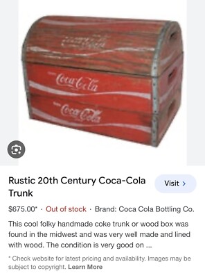 Vintage COCA COLA Wooden Treasure Chest Box Trunk Made From Coke