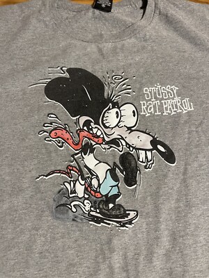 Stussy Rat Patrol T Shirt Size Large Gray RARE | eBay