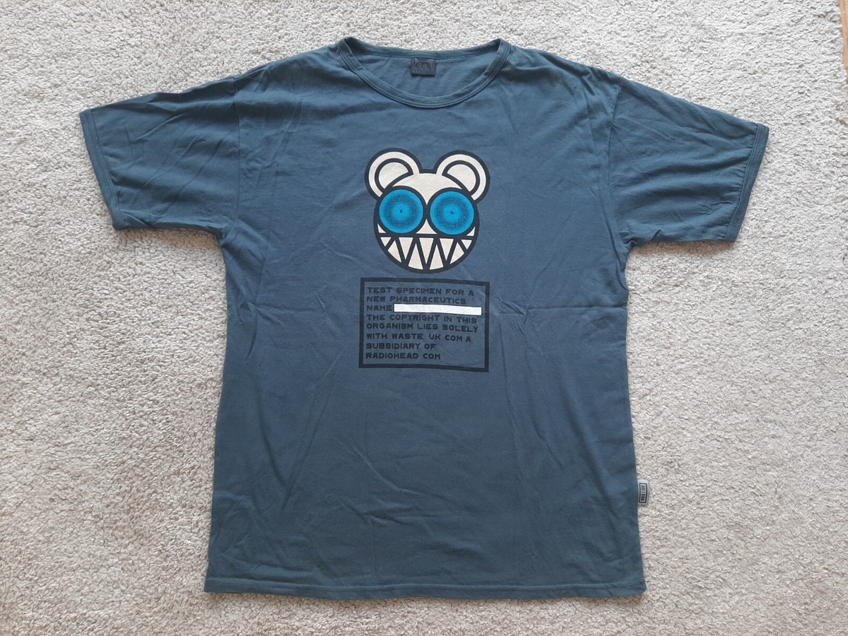 RADIOHEAD Vintage '90s Blue T Shirt L Tour Alternative Rock LP