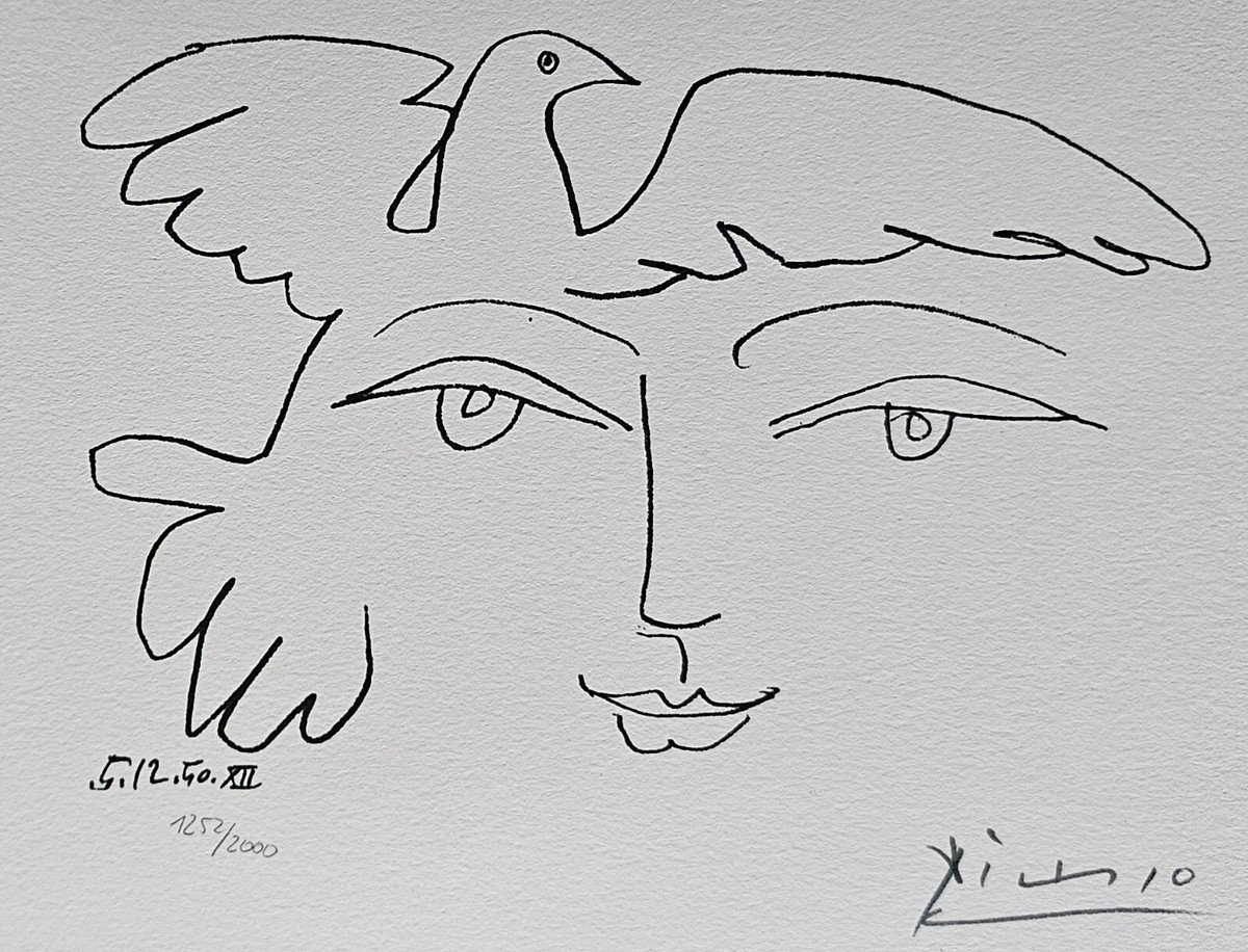 安心の本物保証。PABLOPICASSO作「狩人」ピカソ、純銀製、相続人承諾書