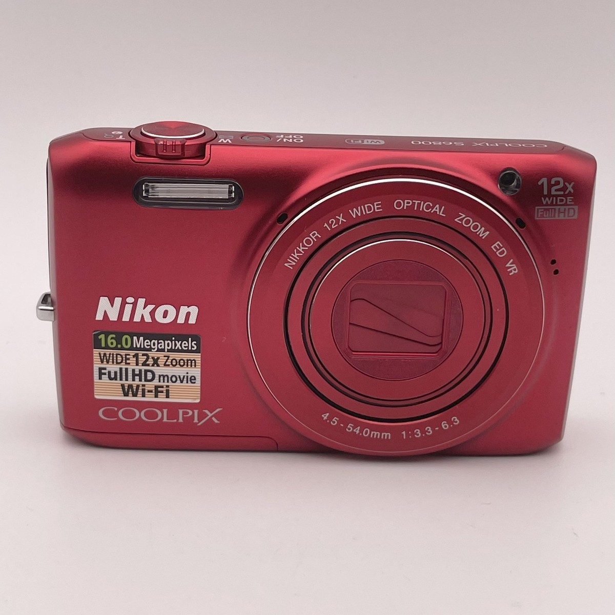 Nikon COOLPIX S6800 16.0MP Digital Camera – Red – Working