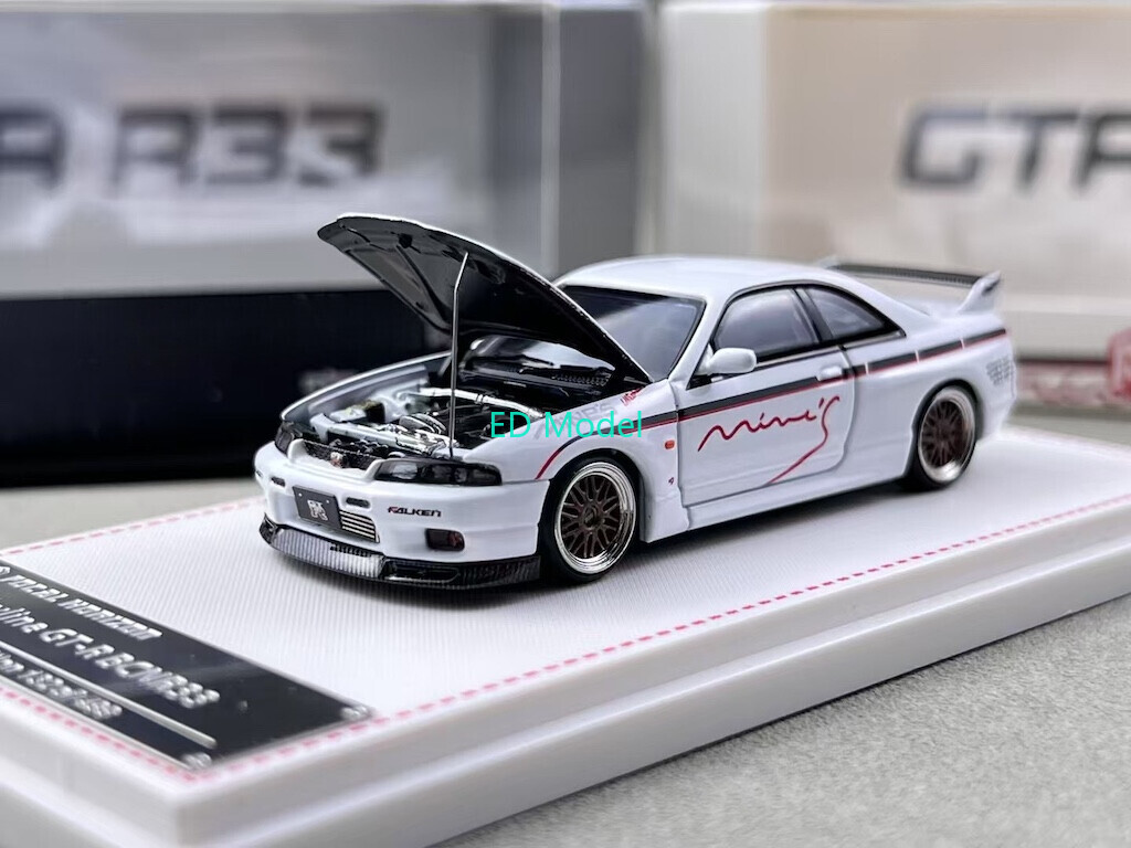 BN FH 1:64 JDM White Skyline GTR R33 Mines Sports Model Diecast