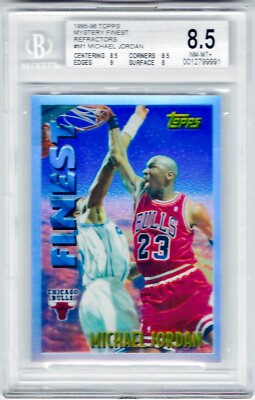 1995-96 TOPPS MYSTERY FINEST REFRACTORS MICHAEL JORDAN #M1. *BGS