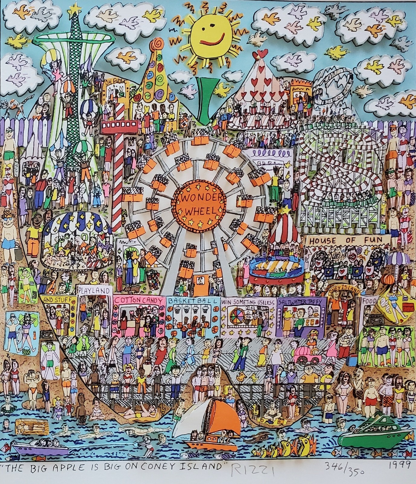 絵画 ジェームス・リジィ James Rizzi 3Dアート /ZZ a20 絵画