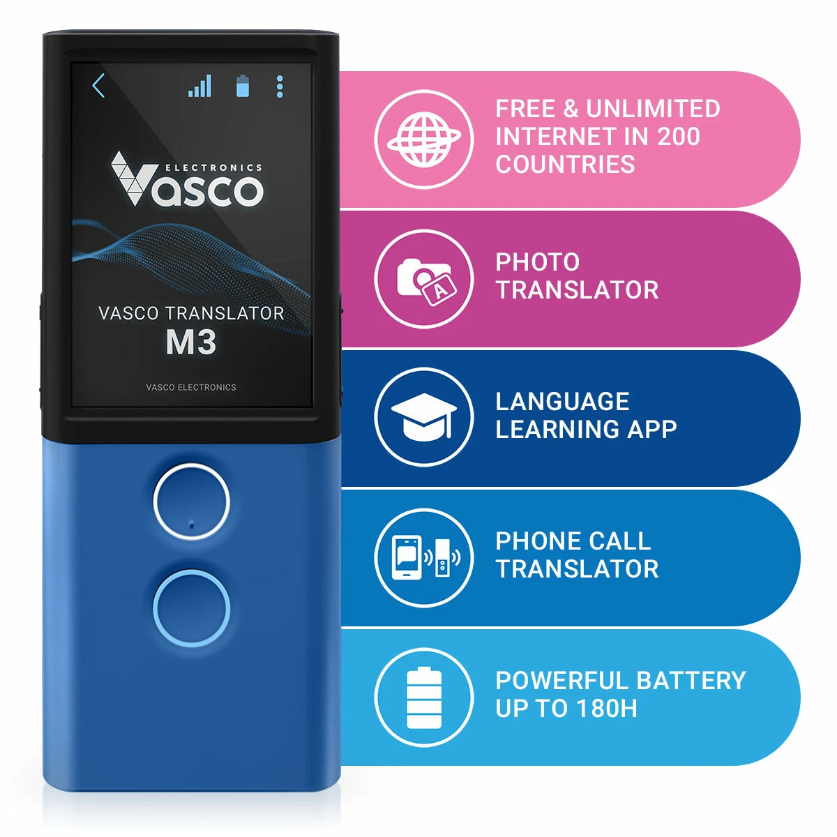翻訳機】Vasco Translator M3 Blue Ocean 翻訳機】Vasco Translator M3