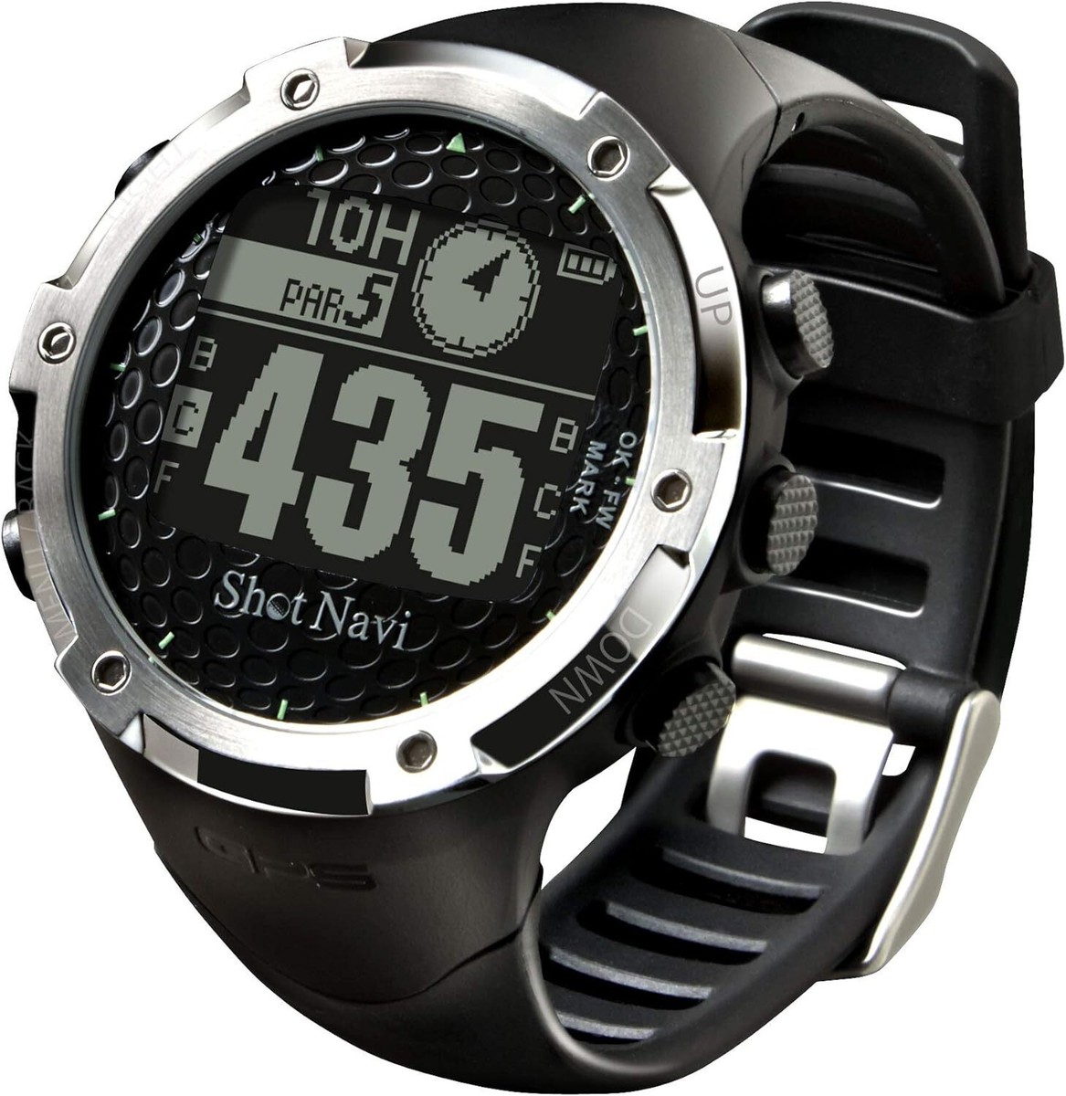 SHOT NAVI GPS wristwatch type black with fairway navigation