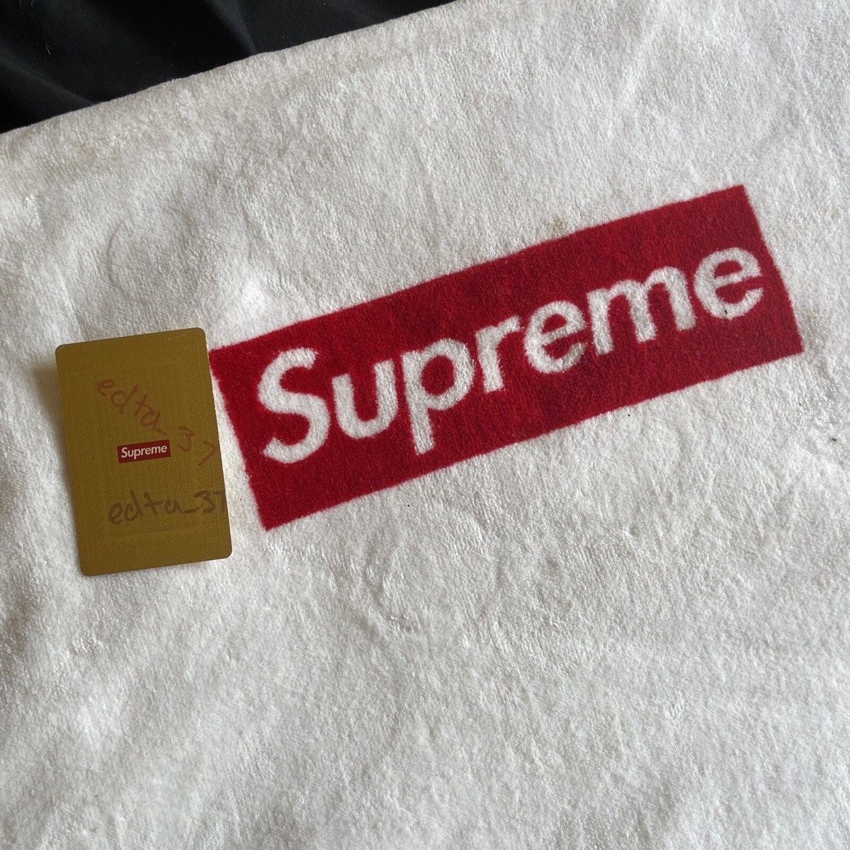 SUPREME BOX LOGO BEACH TOWEL WHITE RED SS14 RARE | eBay