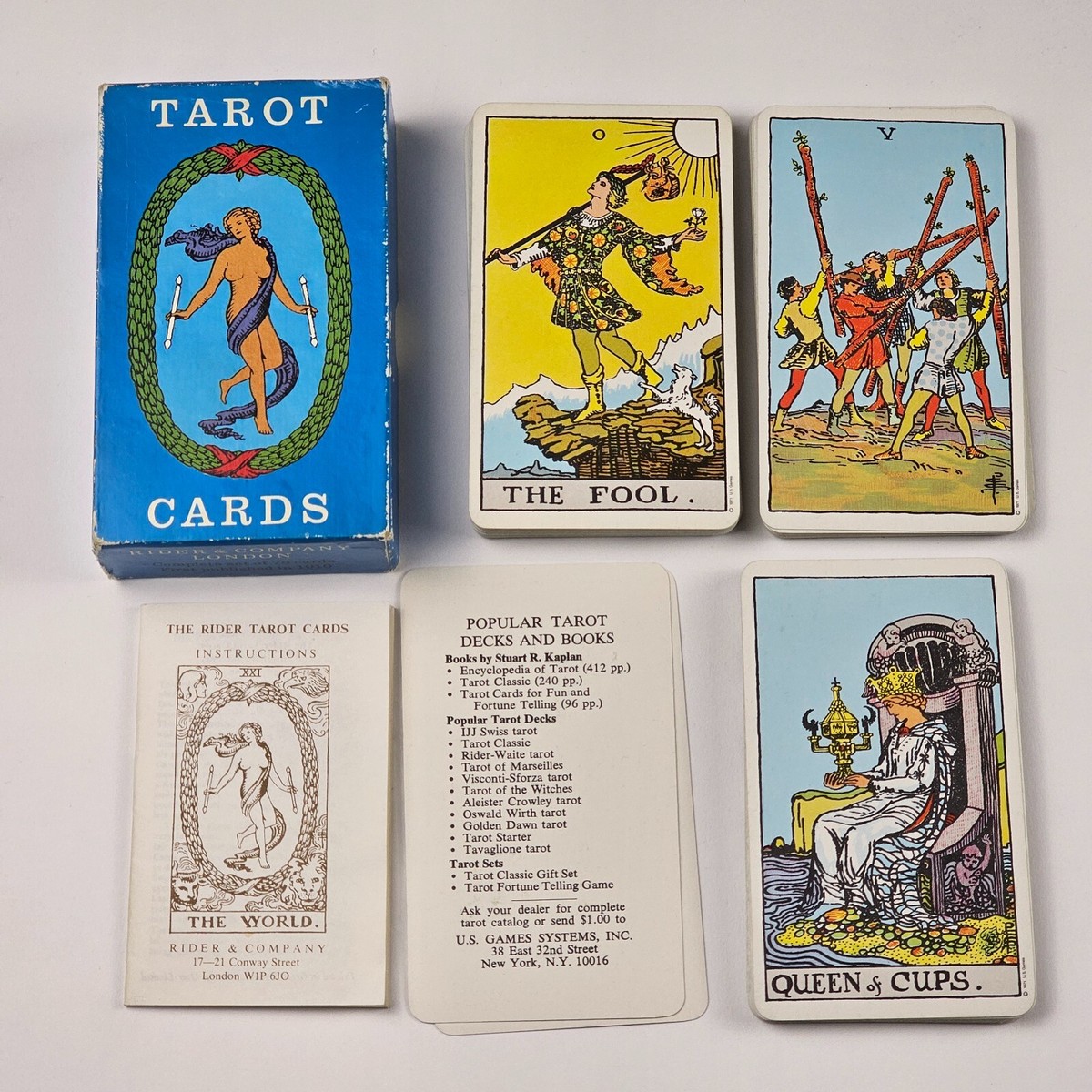 Vintage Rider Waite Tarot Card Deck, Blue Box, 1971 AMAZING
