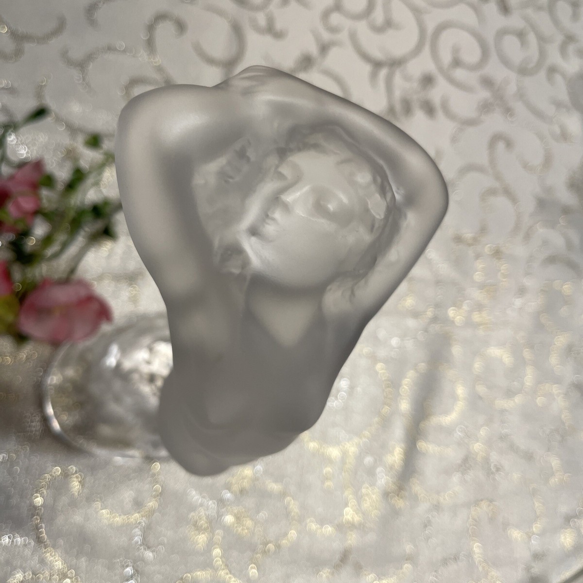 Lalique Nude Dancer Crystal Glass Figurine of Woman (