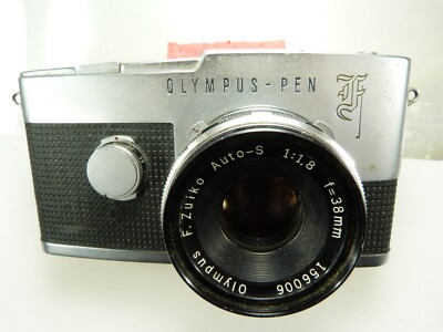 VINTAGE Olympus Pen F Half Frame Film Camera,ZUIKO S 38/1.8 Lens