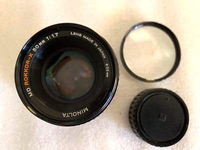 Minolta MD Rokkor-X 50mm F1.7 ∅55 mm Mount Lens w/ caps, Tested