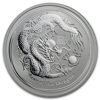 2012 1/2 oz Silver Australia Lunar Year of the Dragon~ w/ Perth
