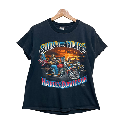 Vintage 80s Harley Davidson Holoubek T-shirt M American Biker Show