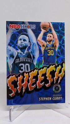 2023-24 Panini Hoops Premium Stock Stephen Curry Sheesh Blue Prizm