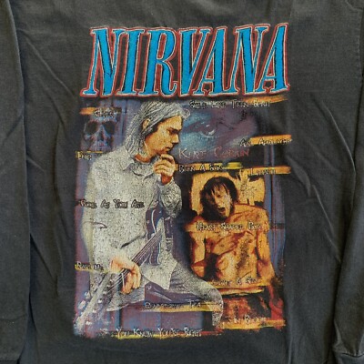 Vintage Nirvana Kurt Cobain print Mexico bootleg T-shirt M | eBay