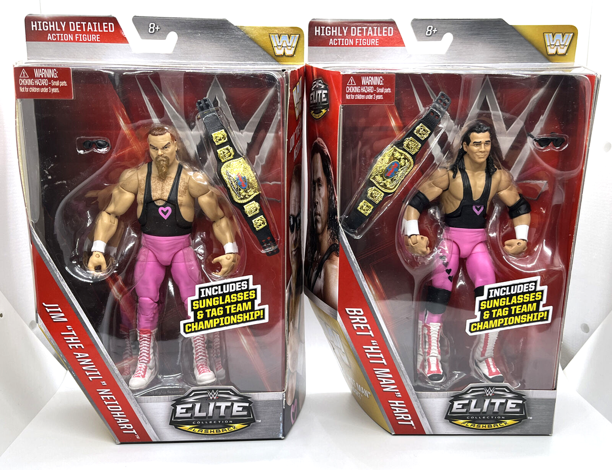 WWE Elite Hart Foundation Jim Anvil Neidhart Bret Hit Man Hart