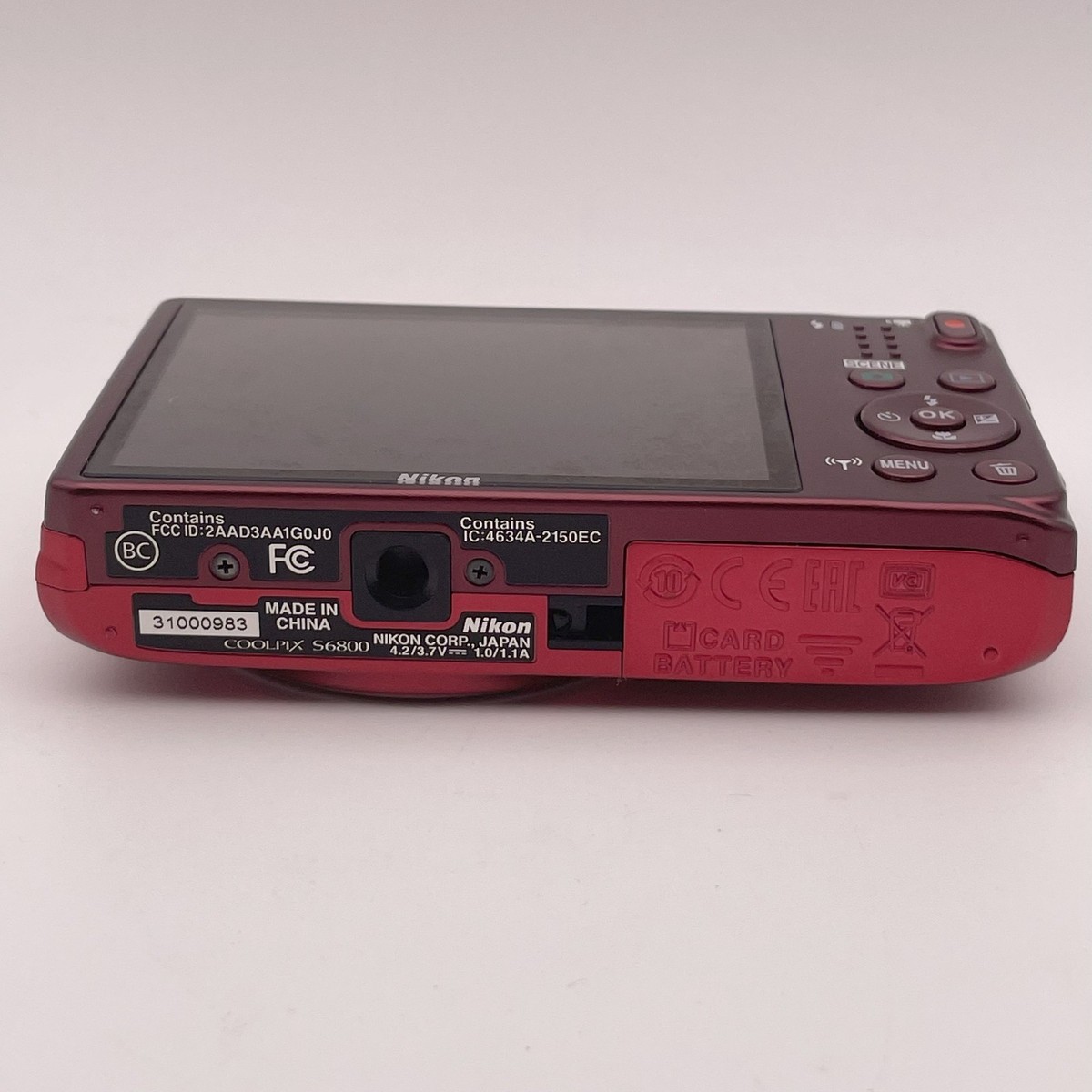 Nikon COOLPIX S6800 16.0MP Digital Camera – Red – Working