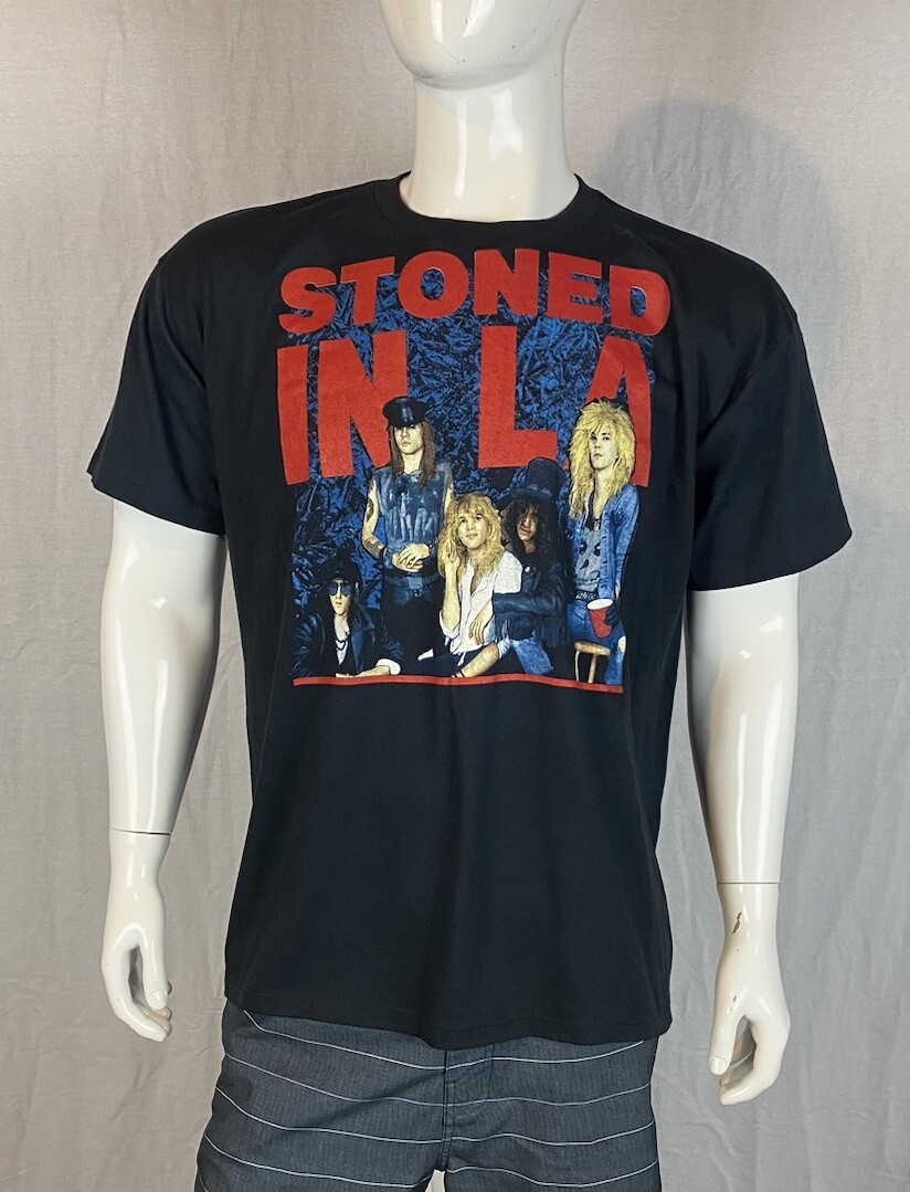Vintage 1989 Guns N' Roses Stoned in LA Orig. Concert T-Shirt, A