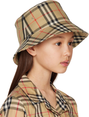 Authentic NEW BURBERRY Kids Beige GABRIEL Check Cotton Bleend