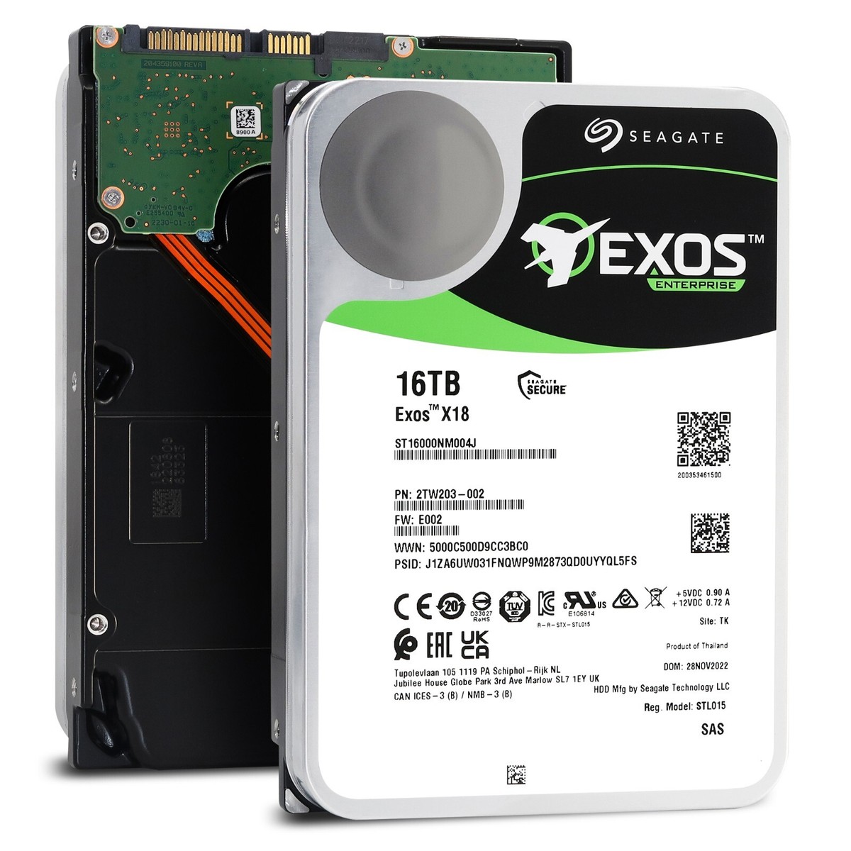 Seagate Exos X18 16TB ST16000NM004J 7.2K RPM SAS 12Gb/s 512e 3.5