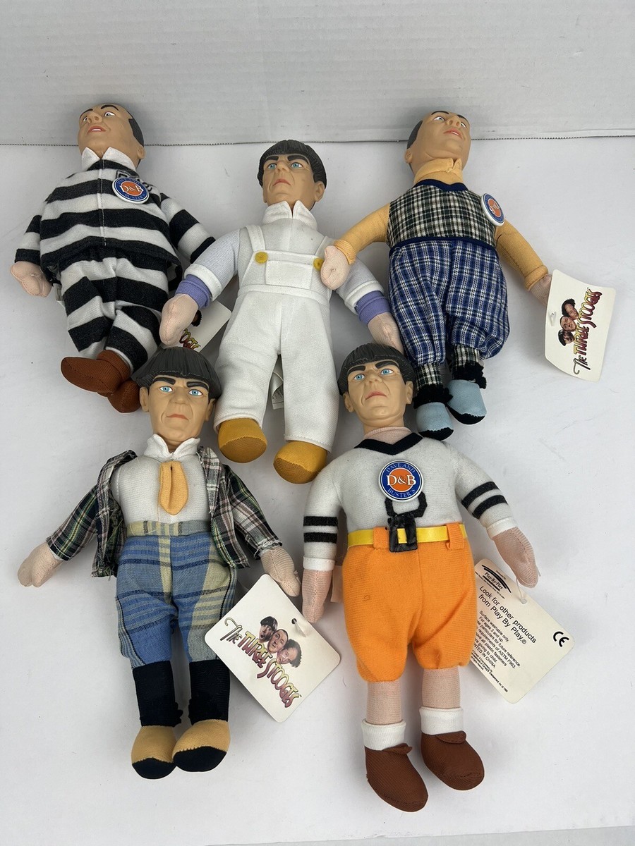 Vintage 1999 The Three Stooges Lot Of 5 Plush Stuffed Dolls