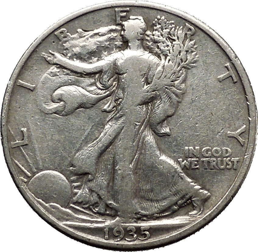 1935 WALKING LIBERTY Half Dollar Bald Eagle United States Silver