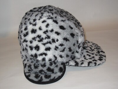SUPREME Leopard Polar Fleece Earflap Camp Cap GREY Hat Small