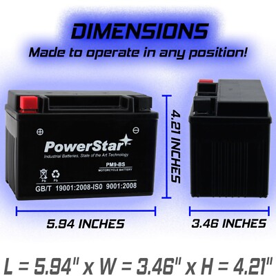 PowerStar YTX9-BS Battery for Kawasaki ZX600 Ninja ZX-6R 2007 to