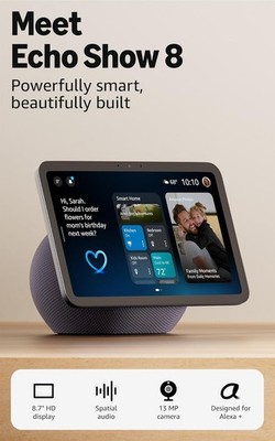 New 2025 Amazon Echo Show 8 (4th Gen) With HD Display, Spatial