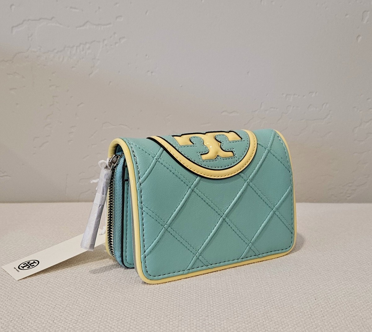 Tory Burch FLEMING SOFT PATENT BORDER BI-FOLD WALLET-Thermal