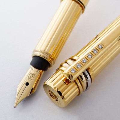 Cartier Must de Cartier LE Fountain Pen - Gold Filled w/ Diamonds