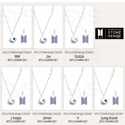 BTS STONE HENgE MOMENT OF LIGHT Necklace+BTS CHARM SET COEXIST Ver