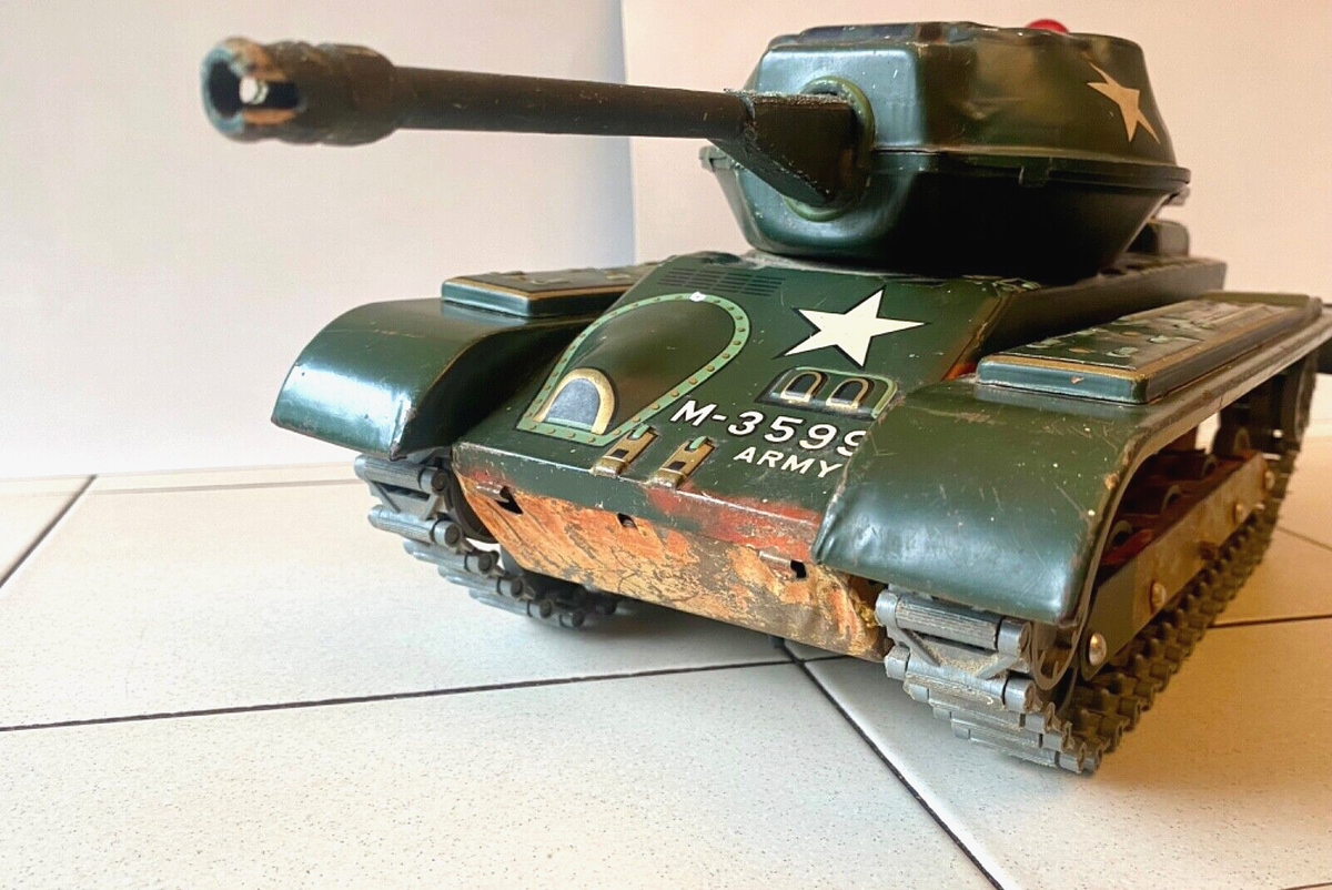 増田屋 『M-3599』ブリキ戦車 箱付き！ 当時物 増田屋 ARMY TANK M-99