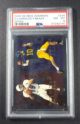 2000 SKYBOX DOMINION EXTRA FOIL #234 TOM BRADY ROOKIE PSA 8 NM/MT