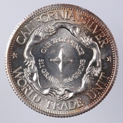 海外の硬貨 1974 World Trade Unit California Silver 1oz .999 Fine