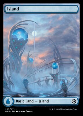 Island (263) - Foil - Full Art NM, English MTG Phyrexia: All Will