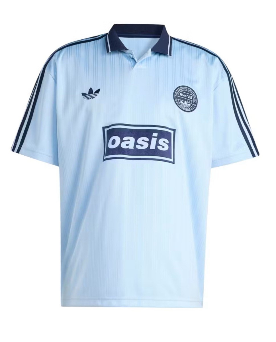 Adidas x Oasis Tour Jacquard Jersey 'Light Blue' - Size ExtLarge
