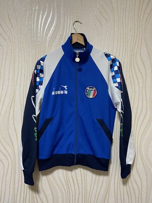 ITALY 1990 1992 FOOTBALL SOCCER TRACK TOP JACKET DIADORA sz 46 | eBay