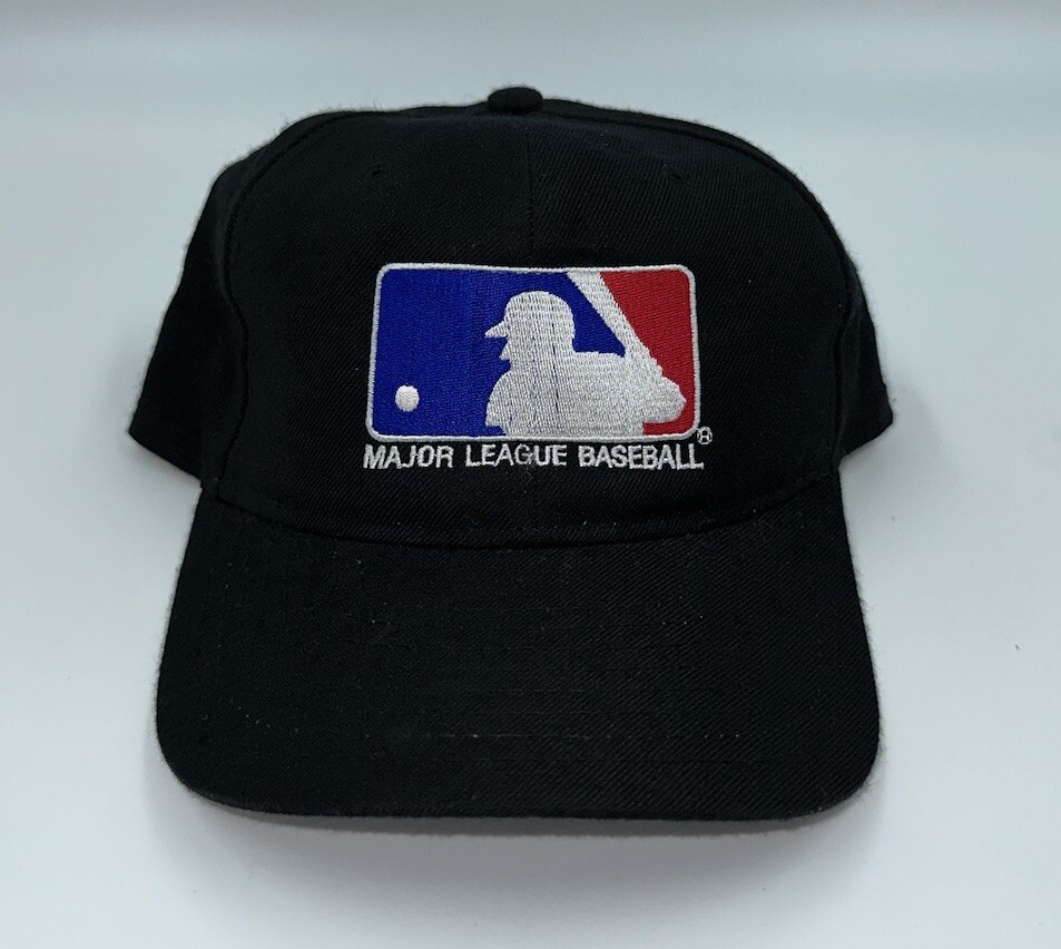 Vintage 90s New Era MLB League Batter Man Logo Black Athletic