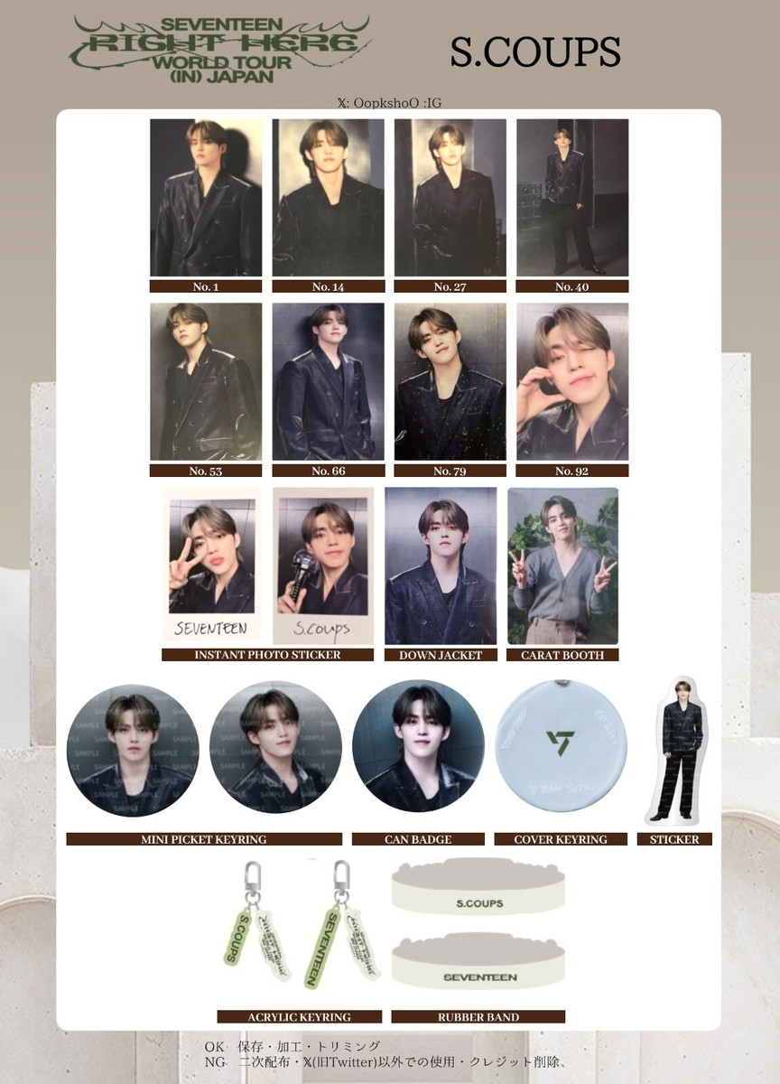 SEVENTEEN RIGHT HERE IN JAPAN WORLD TOUR TRADING CARD PHOTOCARD