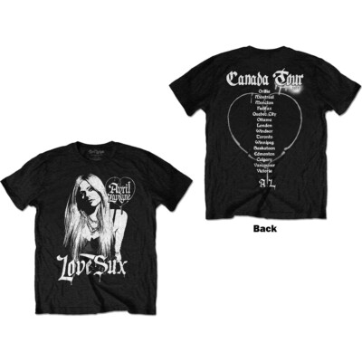 Avril Lavigne - Love Sux -Canada Tour - Black T-shirt | eBay