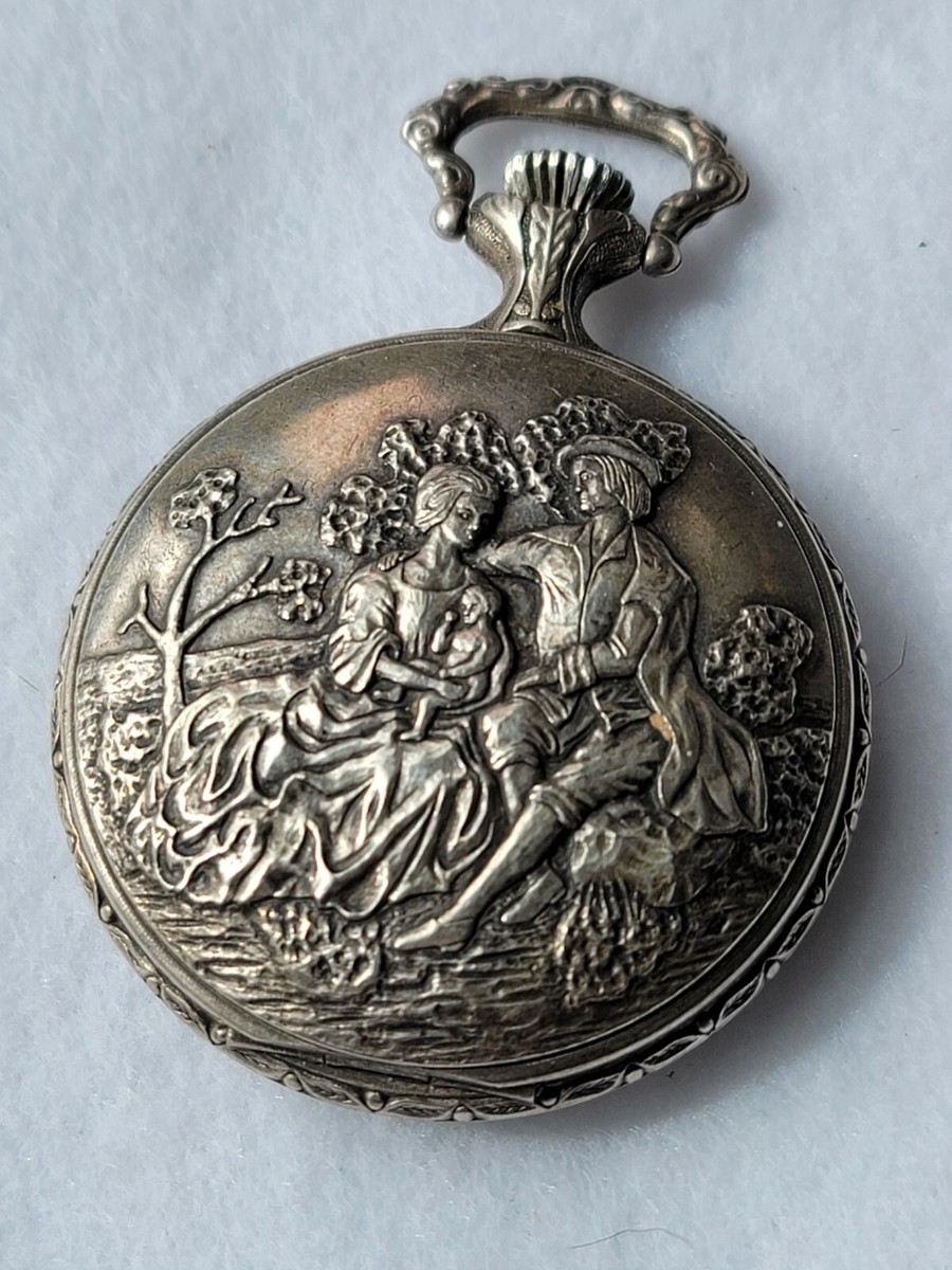 Swiss Made 17 Jewels Impex Shockresisrant Silver Ornate Pocket