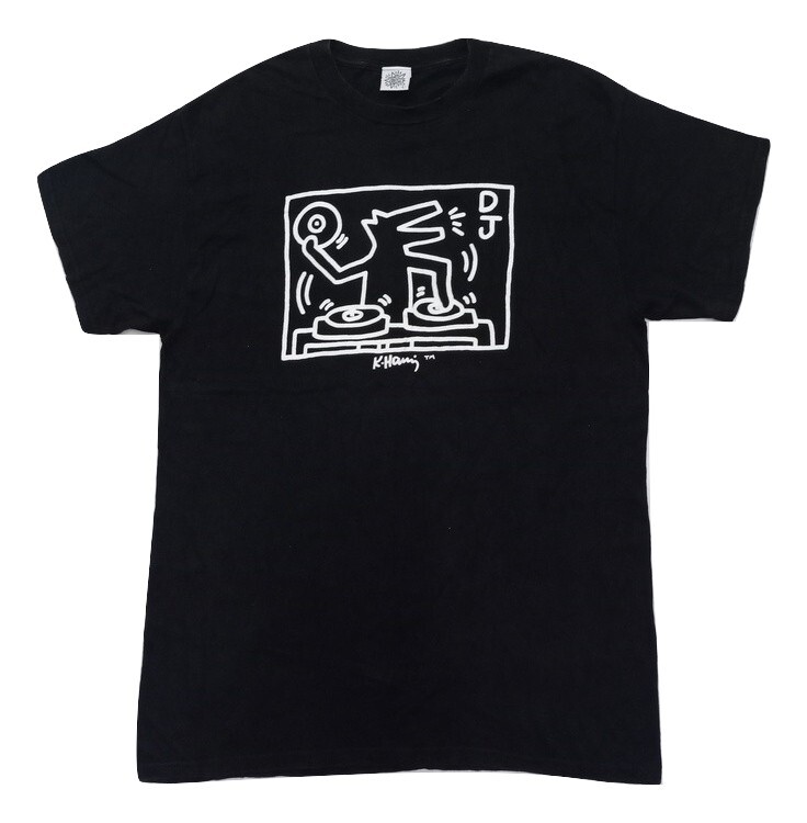 Vintage 90s Keith Haring DJ Dog Pop Shop Tshirt Made in USA | eBay