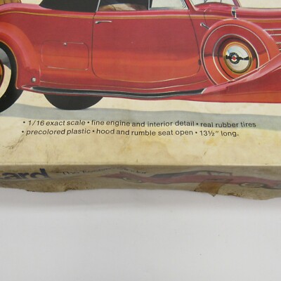 Entex 1937 Packard Coupe Roadster 1/16 Model Kit 12 Cylinder