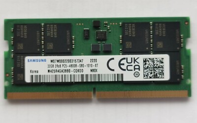 SAMSUNG 32GB DDR5 4800 Laptop SODIMM RAM 2Rx8 PC5-4800Bfor DELL HP