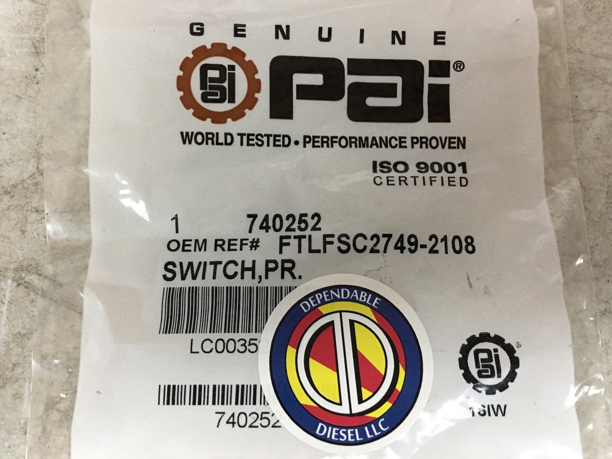 Parking Brake Light Pressure Switch PAI# 740252 Ref.# Freightliner